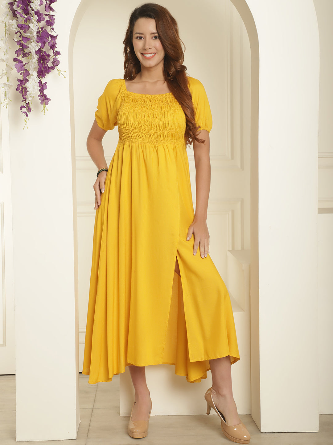 Women Bobbin Dresses With Flared Cut Western Wear