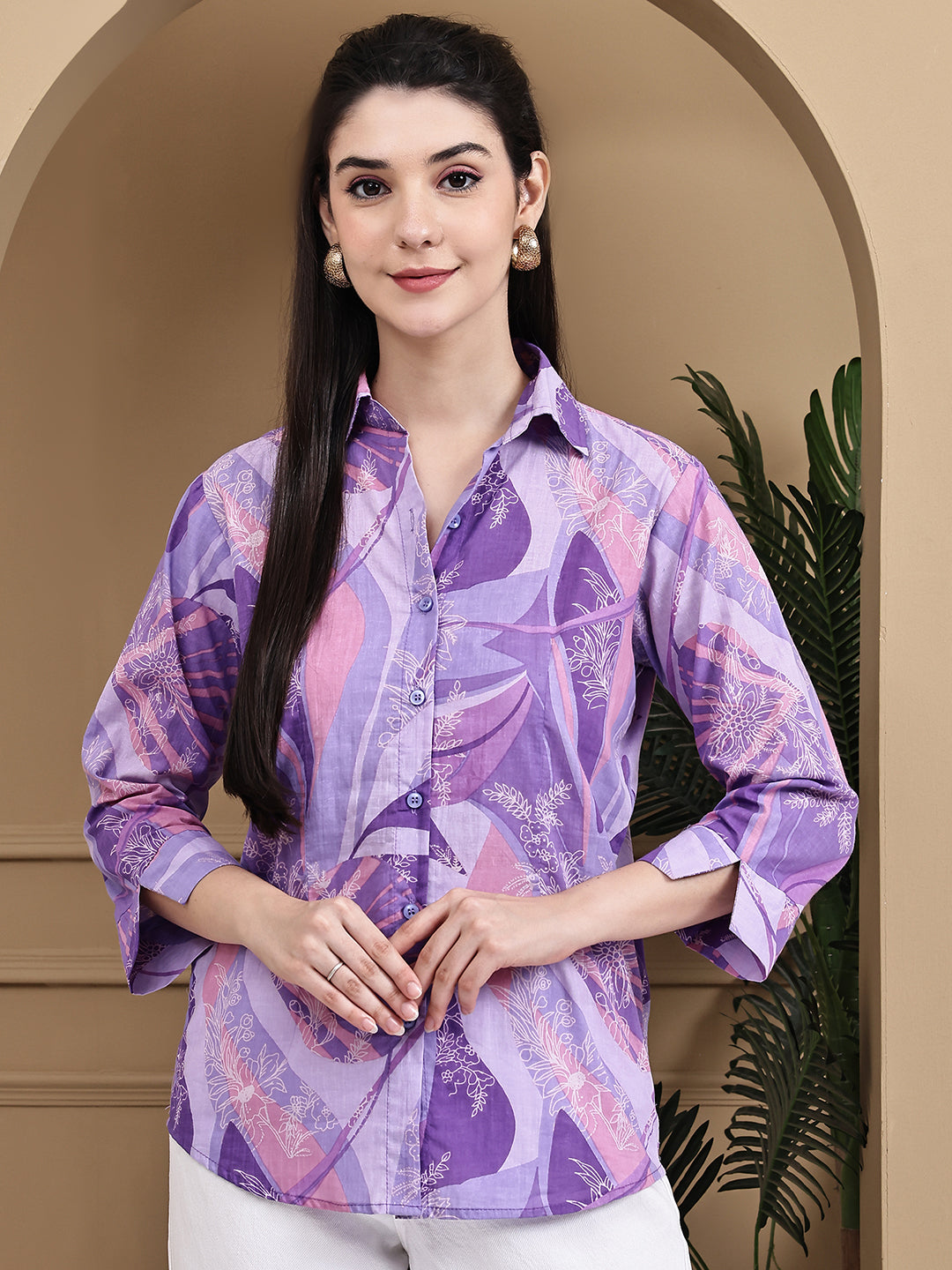 Aawari Women Cotton Printed Shirts / Western Wear