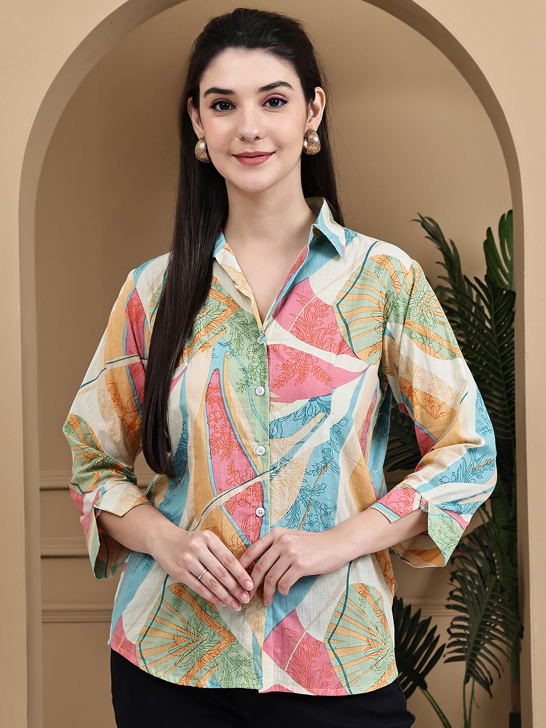 Aawari Cotton Printed Women's Shirts / Western Wear