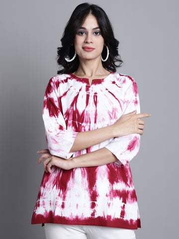 Aawari Women Cotton Tie & Dye Tops & Tunics / Western Wear