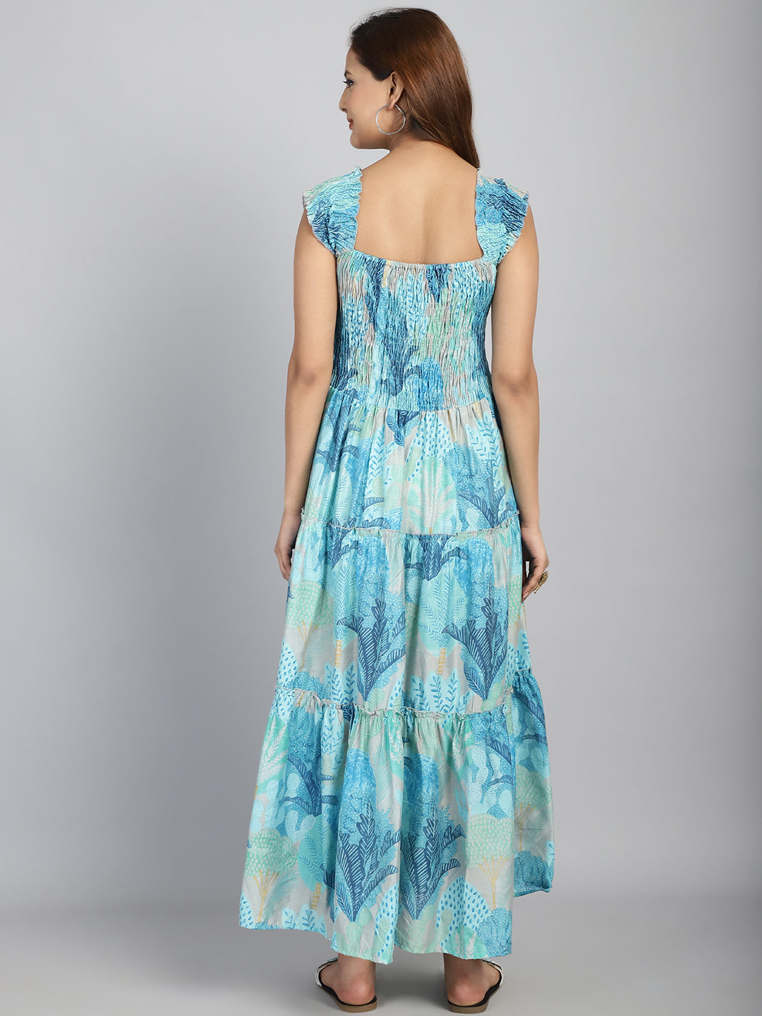 Aawari Women Chanderi Printed Dresses / Maxi Dresses / Western Wear