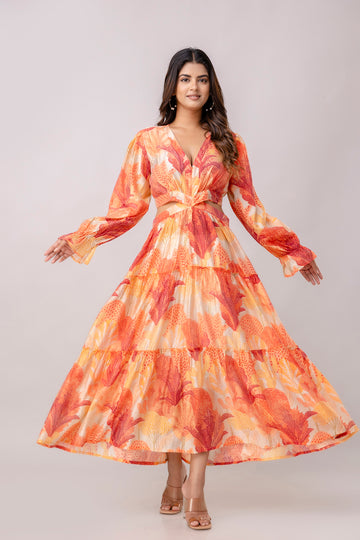 Aawari Women Chanderi Printed Dresses / Western Wear