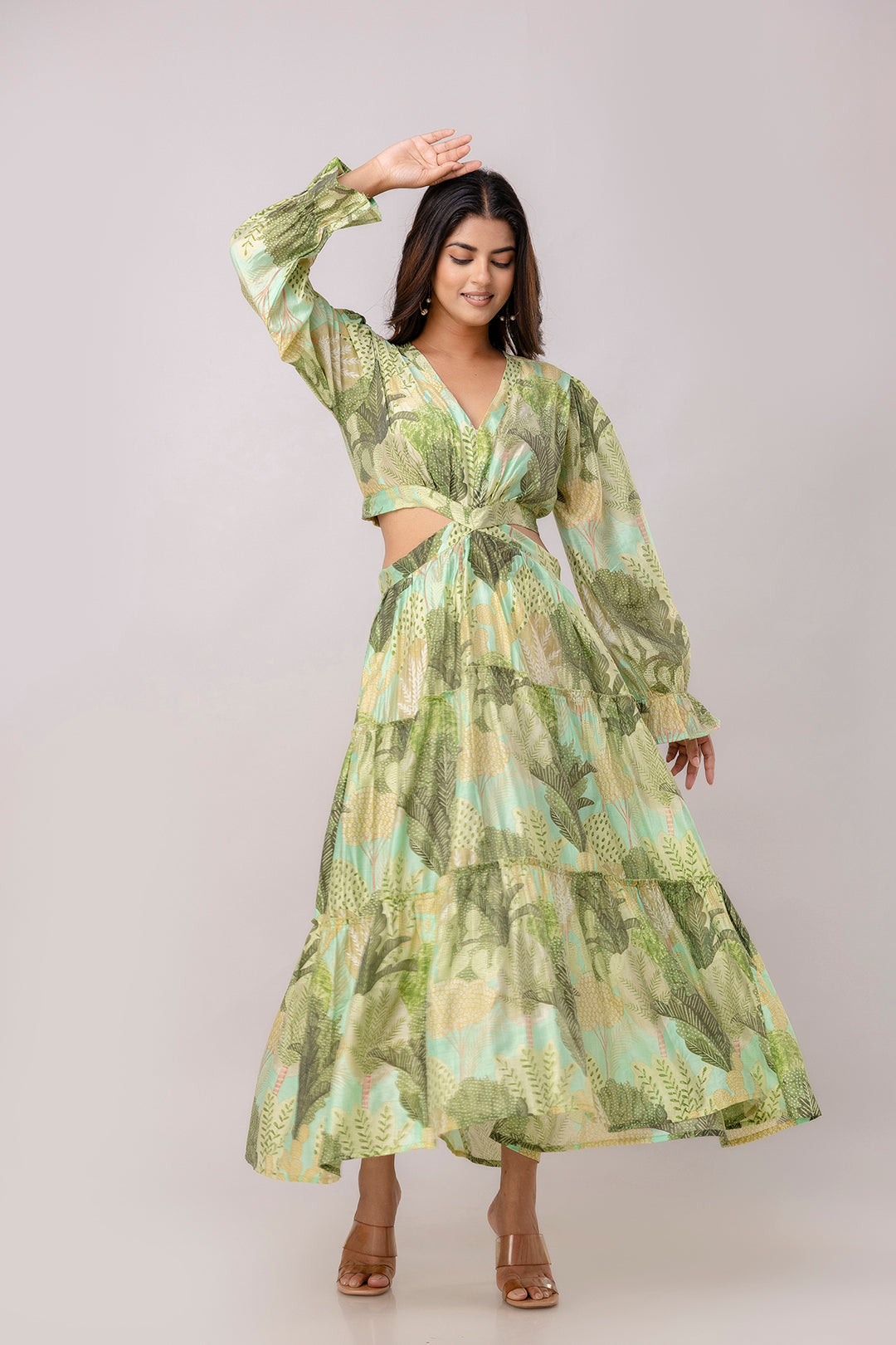 Aawari Women Chanderi Printed Dresses / Western Wear