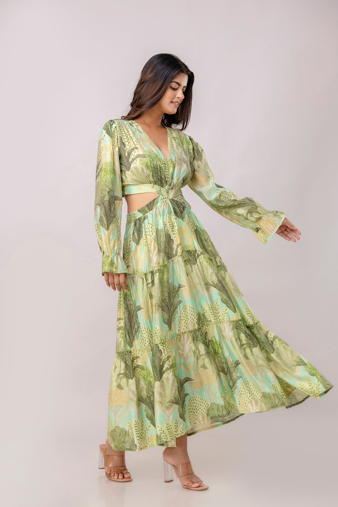 Aawari Women Chanderi Printed Dresses / Western Wear