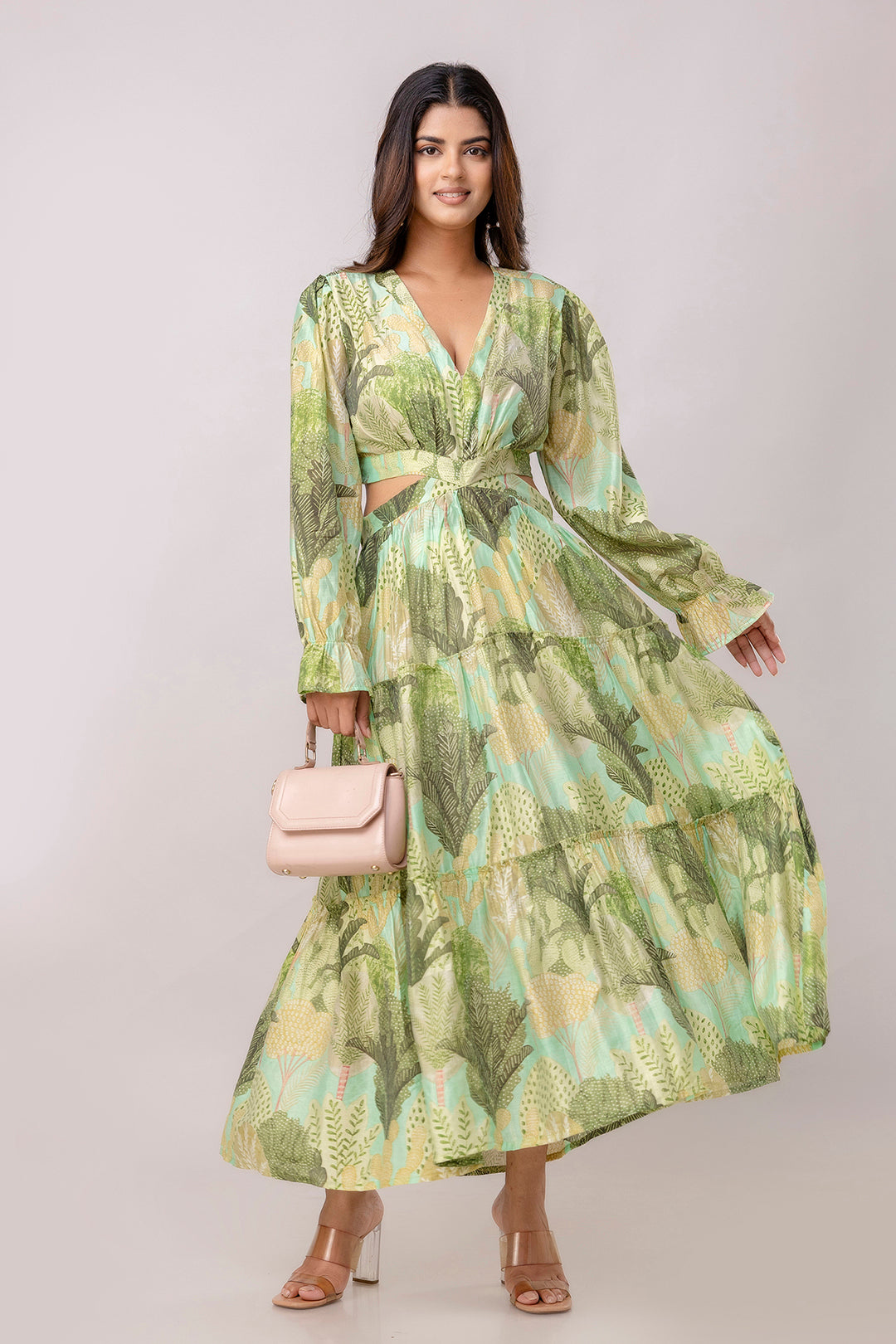 Aawari Women Chanderi Printed Dresses / Western Wear