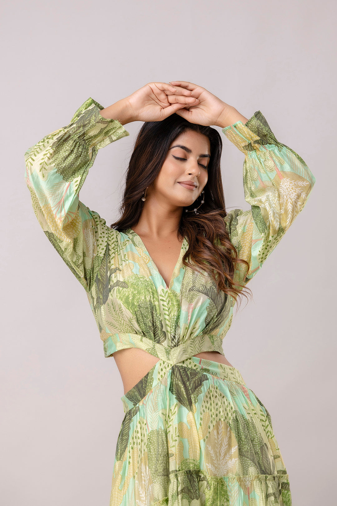 Aawari Women Chanderi Printed Dresses / Western Wear