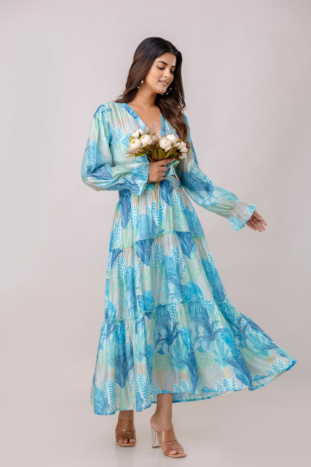 Aawari Women Chanderi Printed Dresses / Western Wear