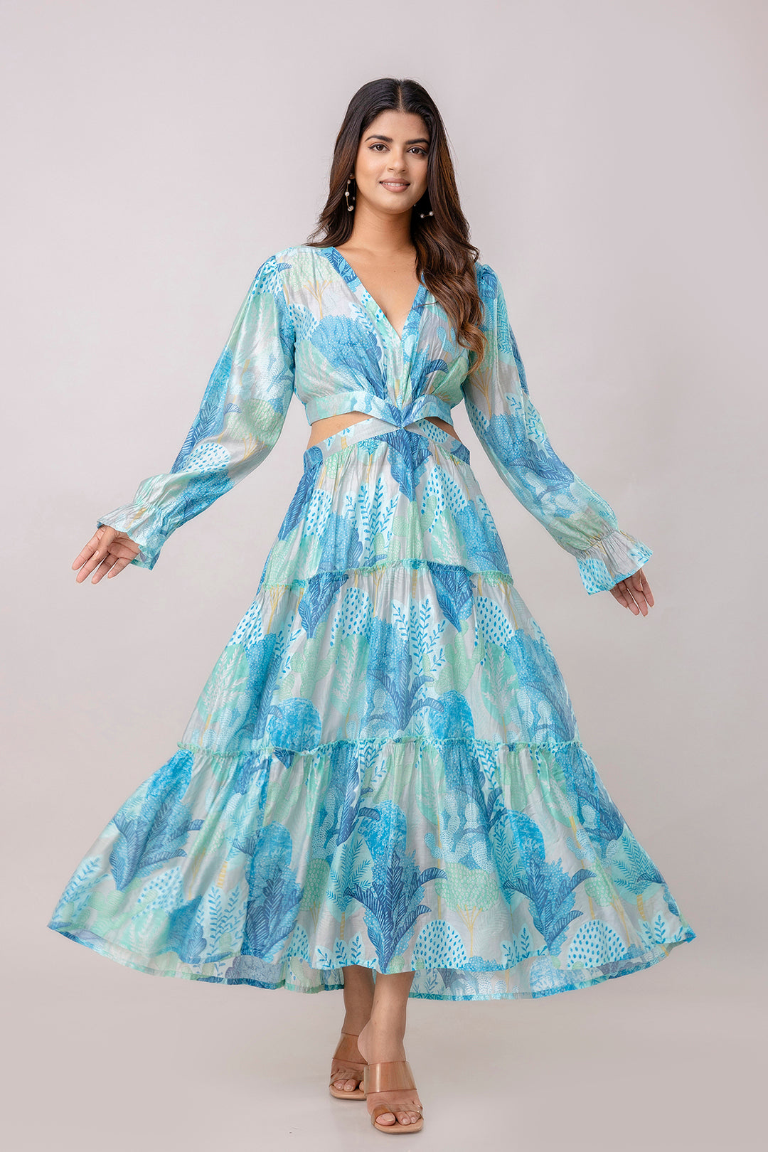 Aawari Women Chanderi Printed Dresses / Western Wear