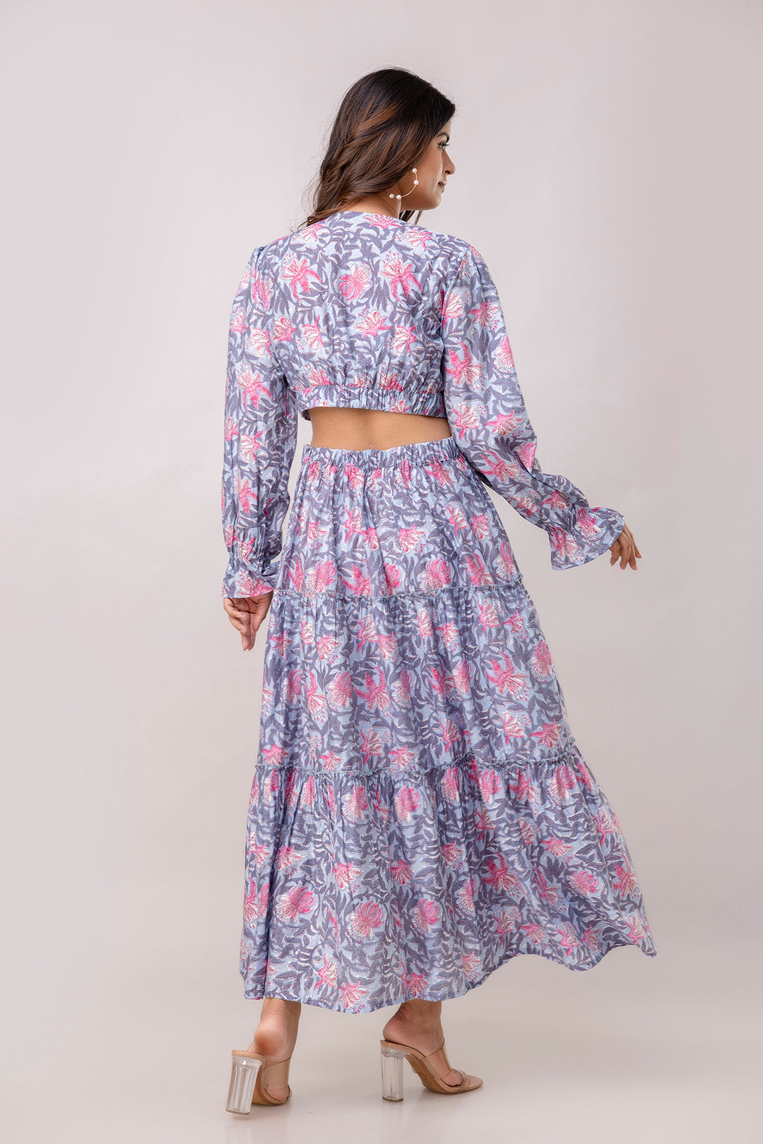 Aawari Women Chanderi Floral Printed Dresses / Western Wear