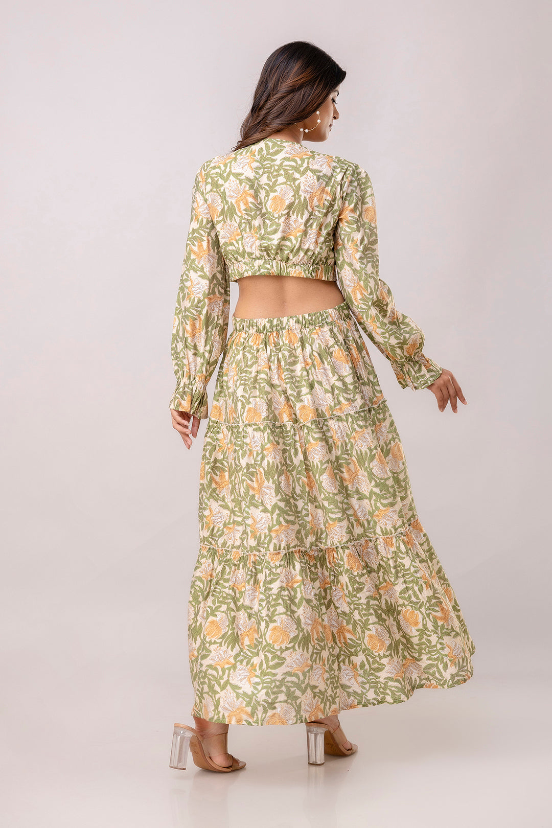 Aawari Women Chanderi Floral Printed Dresses / Western Wear