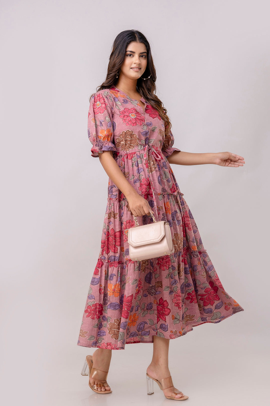 Aawari Women Cotton Printed Knot Dresses / Maxi Dresses / Western Wear