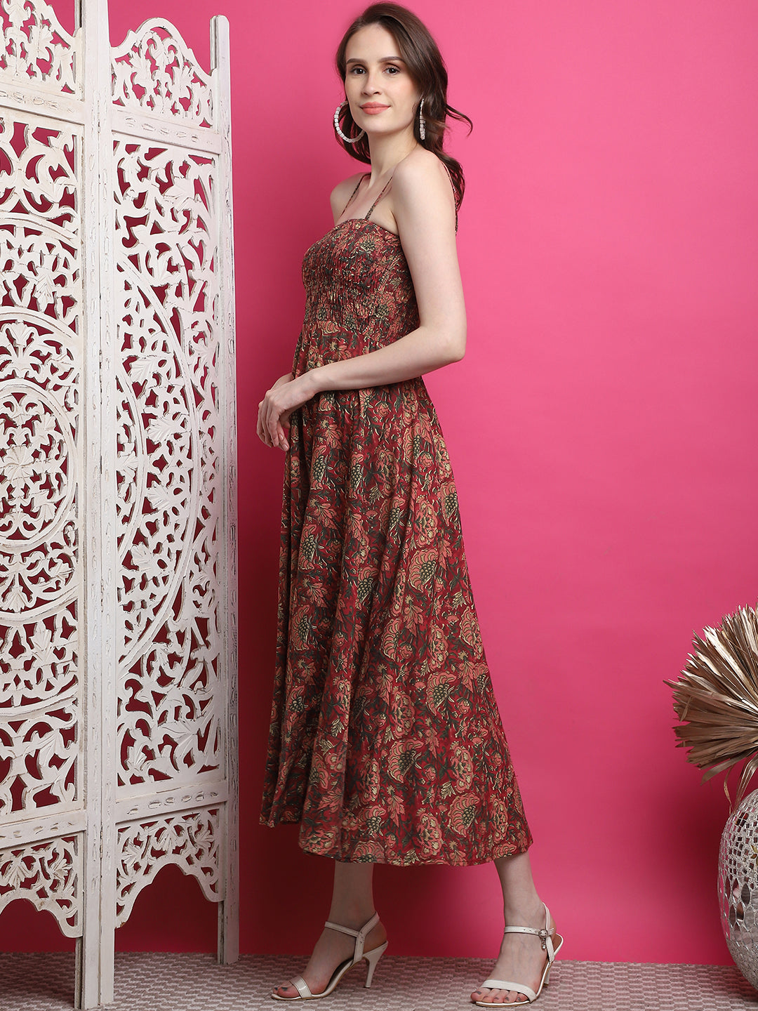 Aawari Women Chanderi Printed Dresses / Western Wear
