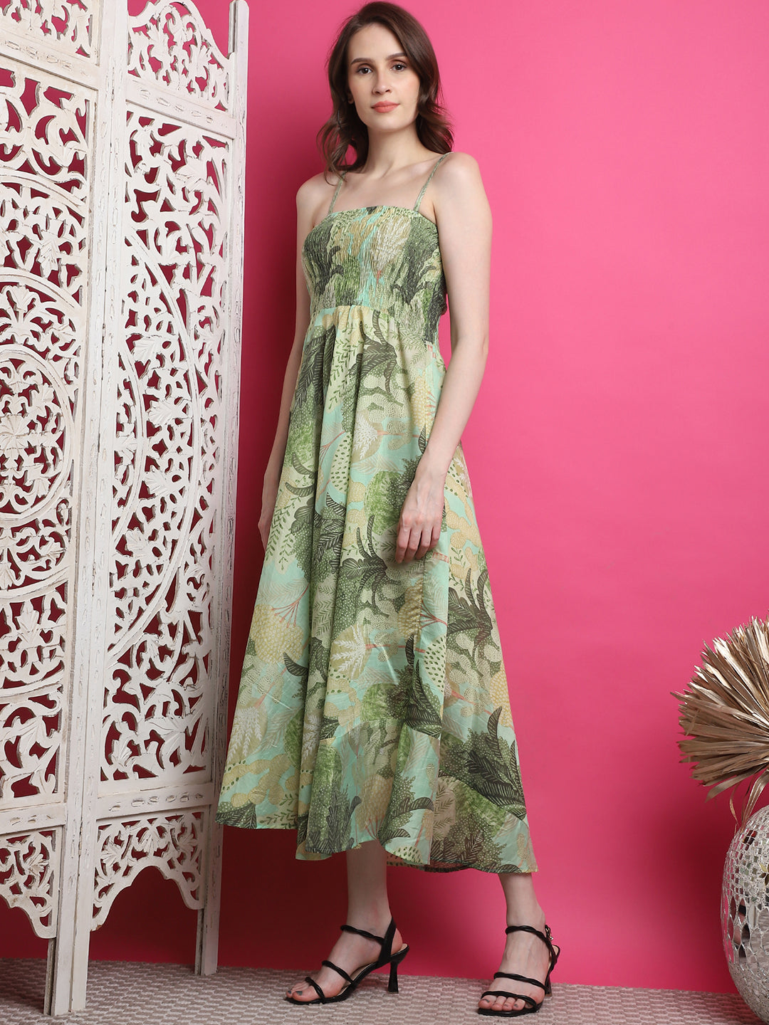 Aawari Women Chanderi Printed Dresses / Western Wear