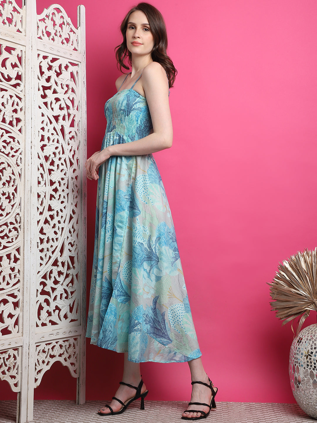 Aawari Women Chanderi Printed Dresses / Western Wear