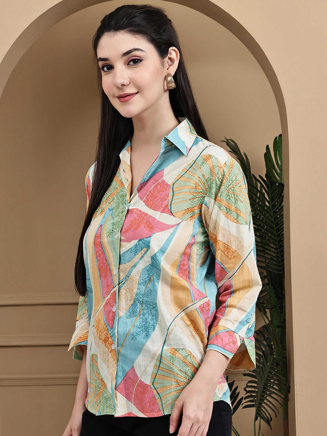 Aawari Cotton Printed Women's Shirts / Western Wear
