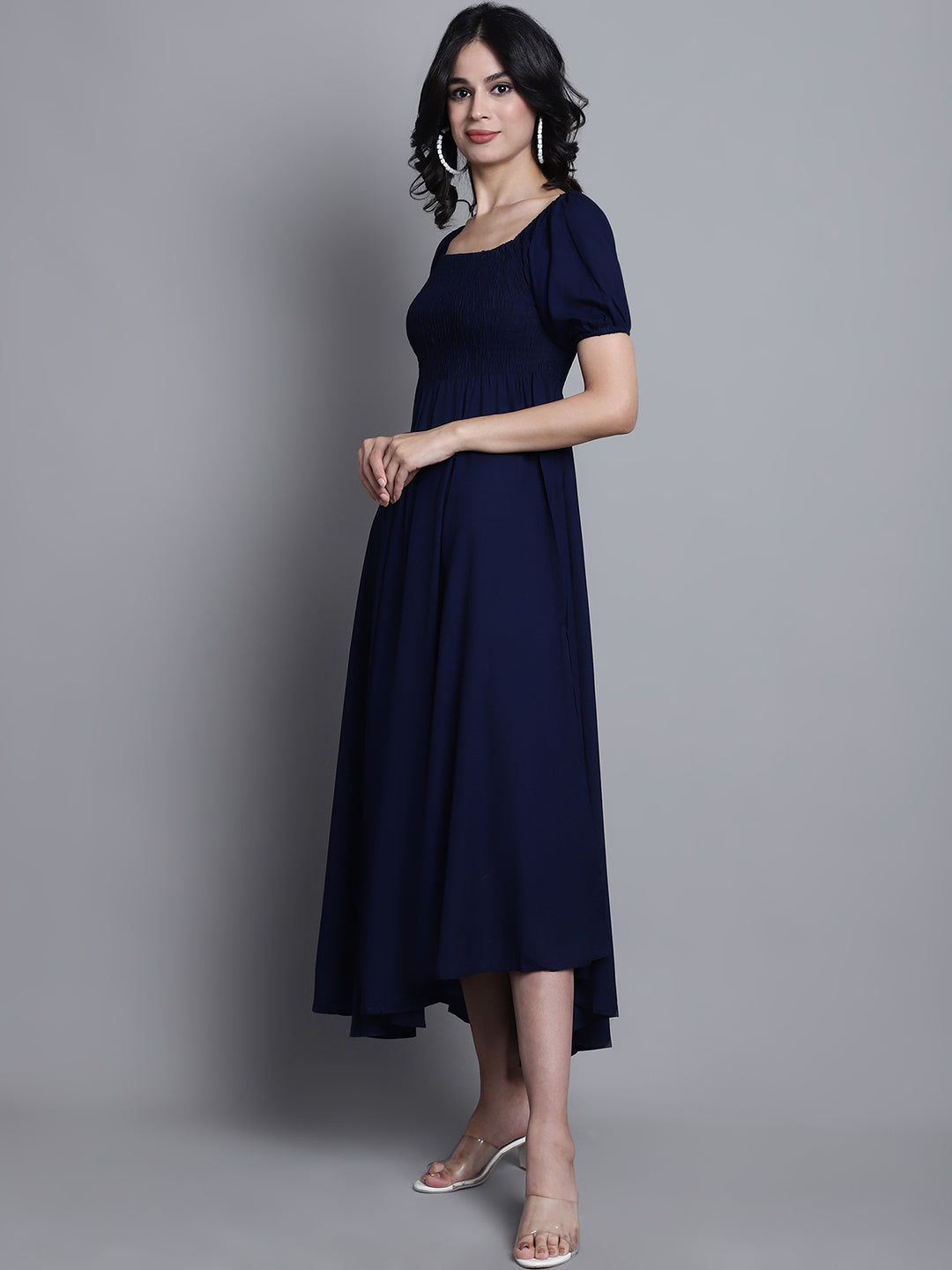 Aawari Women Rayon Solid Elegant Dresses / Maxi Dresses / Western Wear