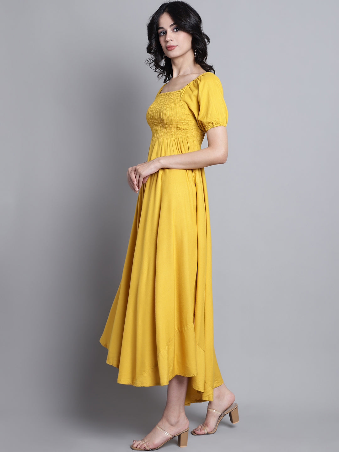 Aawari Women Rayon Solid Elegant Dresses / Maxi Dresses / Western Wear