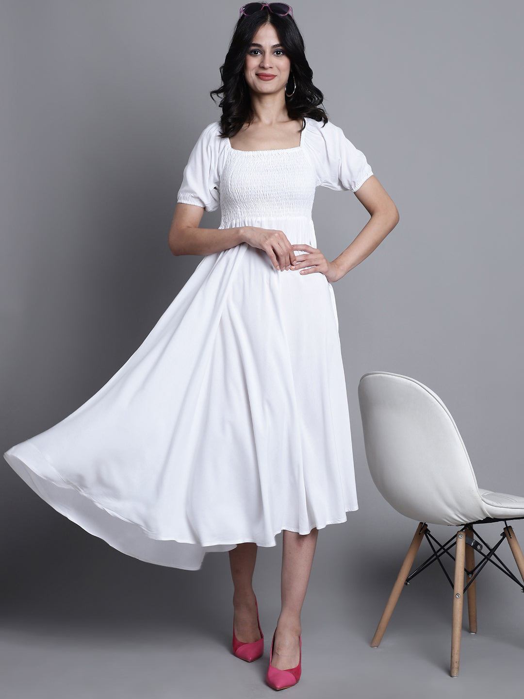 Aawari Women Rayon Solid Elegant Dresses / Maxi Dresses / Western Wear