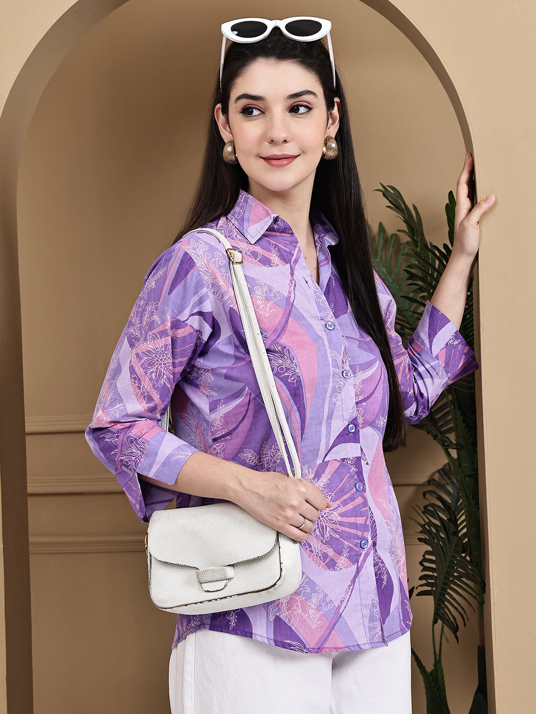 Aawari Women Cotton Printed Shirts / Western Wear