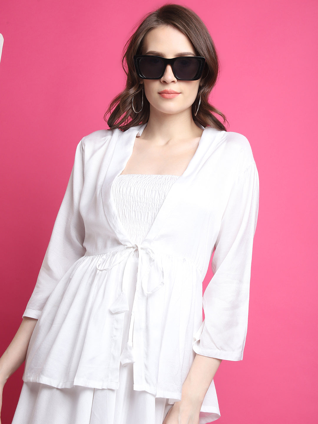 Aawari Women Chanderi Solid Dresses / Western Wear