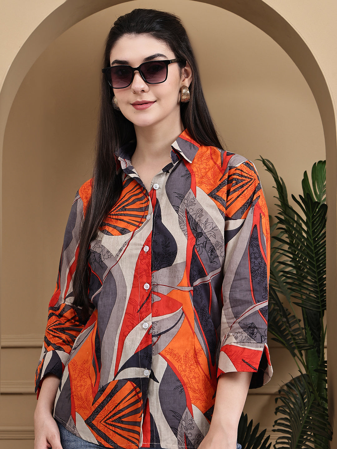 Aawari Women Cotton Printed Shirts / Western Wear