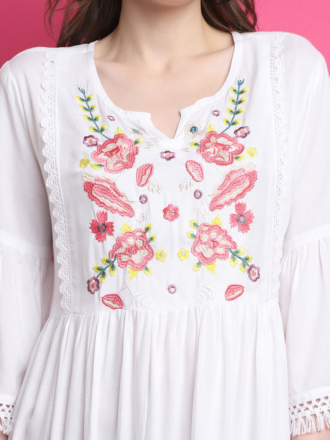 Aawari Women Embroidered Midi Dresses / Western Wear