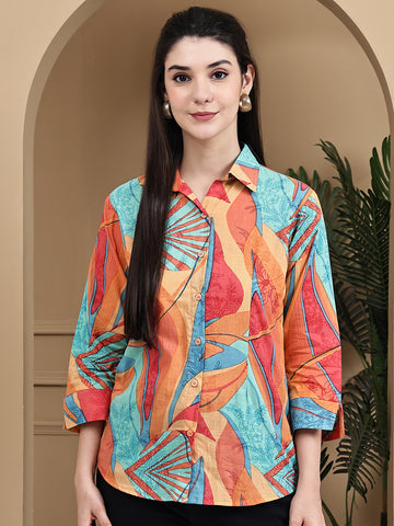 Aawari Women Chanderi Printed Shirt With Trouser