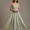 Women’s Rayon Emerald Smocked Bobbin Gown with Spaghetti Strap