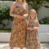 Rust Floral Mother-Daughter Matching Dress Set