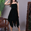Aawari Bottle Green Junglee Pattern Velvet Handkerchief Hem Dress - Midi Dresses / Western Wear