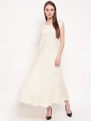 Aawari Fit & Flare Gown ( OFF WHITE )