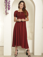 Women Bobbin Dress With Flared Cut