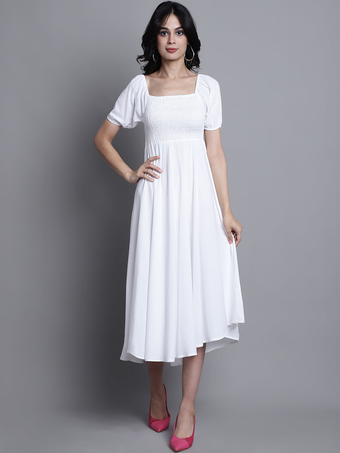 Aawari Women Rayon Solid Elegant Dresses