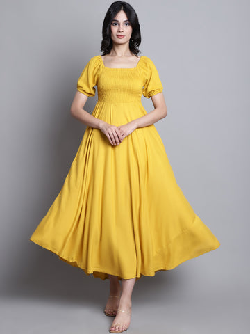 Aawari Women Rayon Solid Elegant Dresses