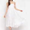 Aawari Fit & Flare Solid Bobbin Dress ( WHITE ) - Western Wear