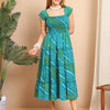 Aawari Aqua Green Cotton Bandhani Fit & Flare Dresses / Maxi Dresses / Western Wear