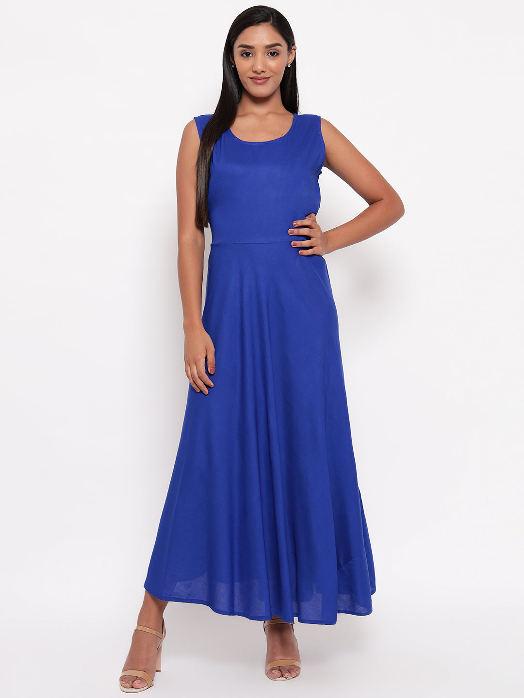 Aawari Fit & Flare Gown ( ROYAL BLUE )
