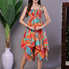 Aawari Multicolor Printed Cotton Handkerchief Hem Dress - Midi Dresses / Western Wear