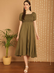 Women Bobbin Dress With Flared Cut