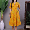 Aawari Yellow Printed Cotton Shirt Dress - Midi Dresses /  Western Wear / Dresses