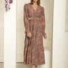 Aawari Floral Print Waist Cut-Out Maxi Dresses / Western Wear