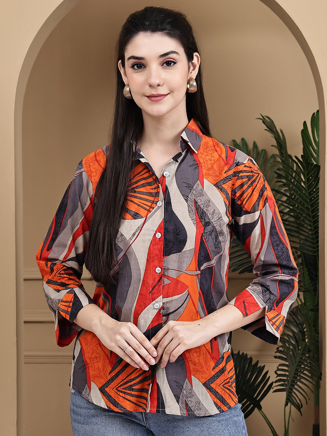 Aawari Women Cotton Printed Shirt