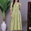 Boho-Chic Forest Green Tiered Maxi Dress with Puff Sleeves - Dresses / Western Wear / Maxi Dresses