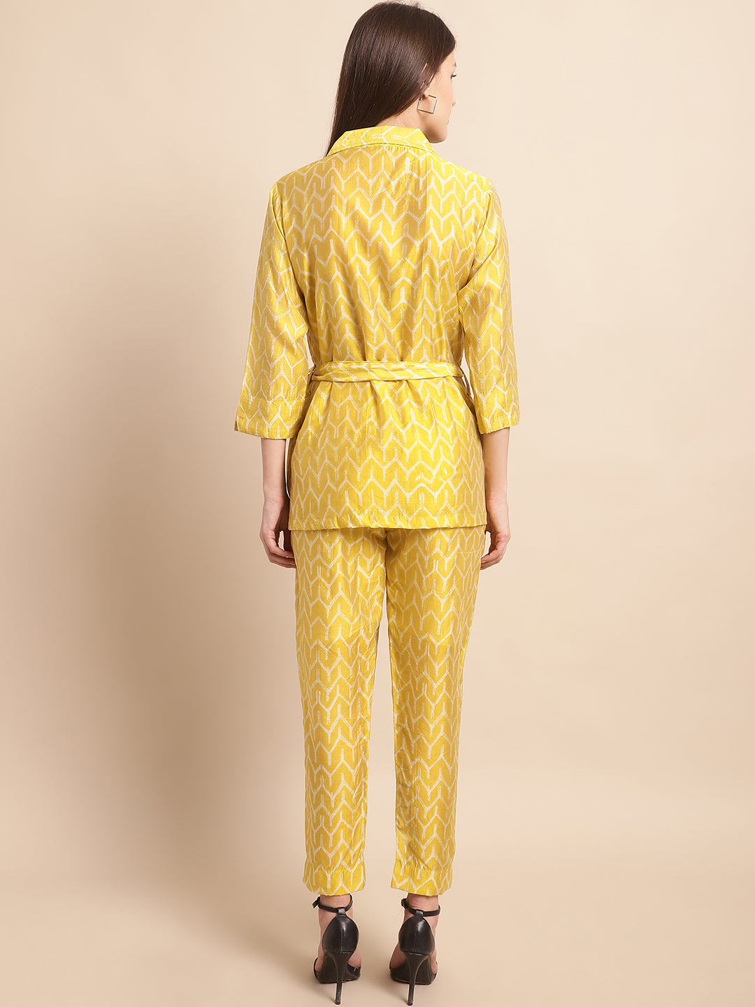 Aawari Women Chanderi Printed Shirt With Trouser