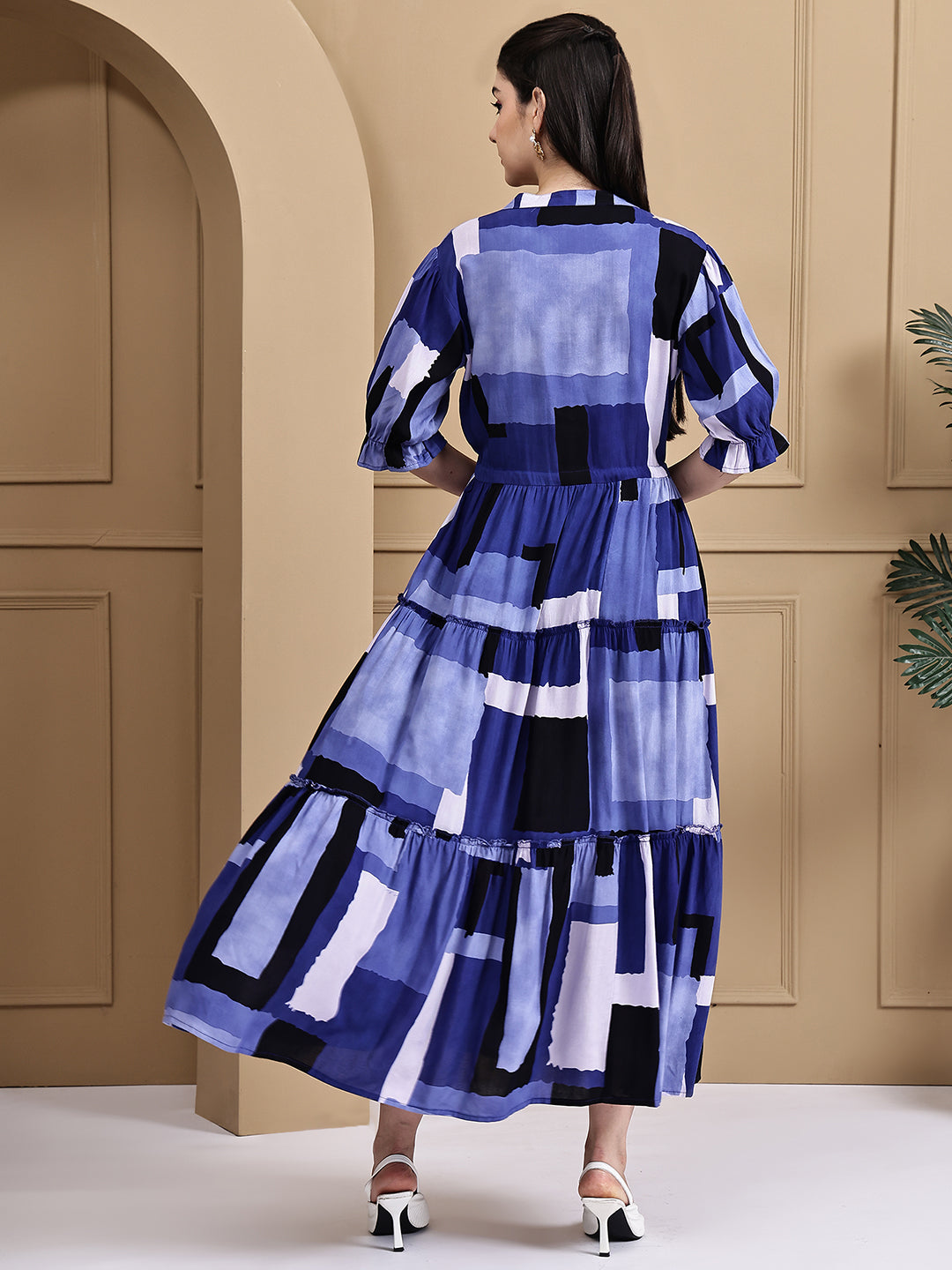 Aawari Rayon Printed Knot Dresses / Maxi Dresses