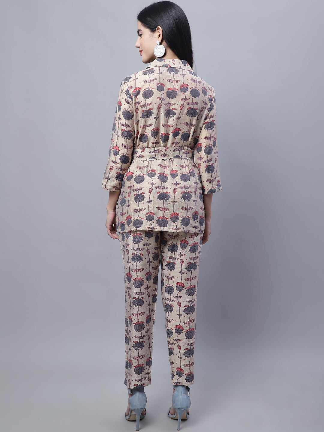 Aawari Women Chanderi Printed Shirt With Trouser