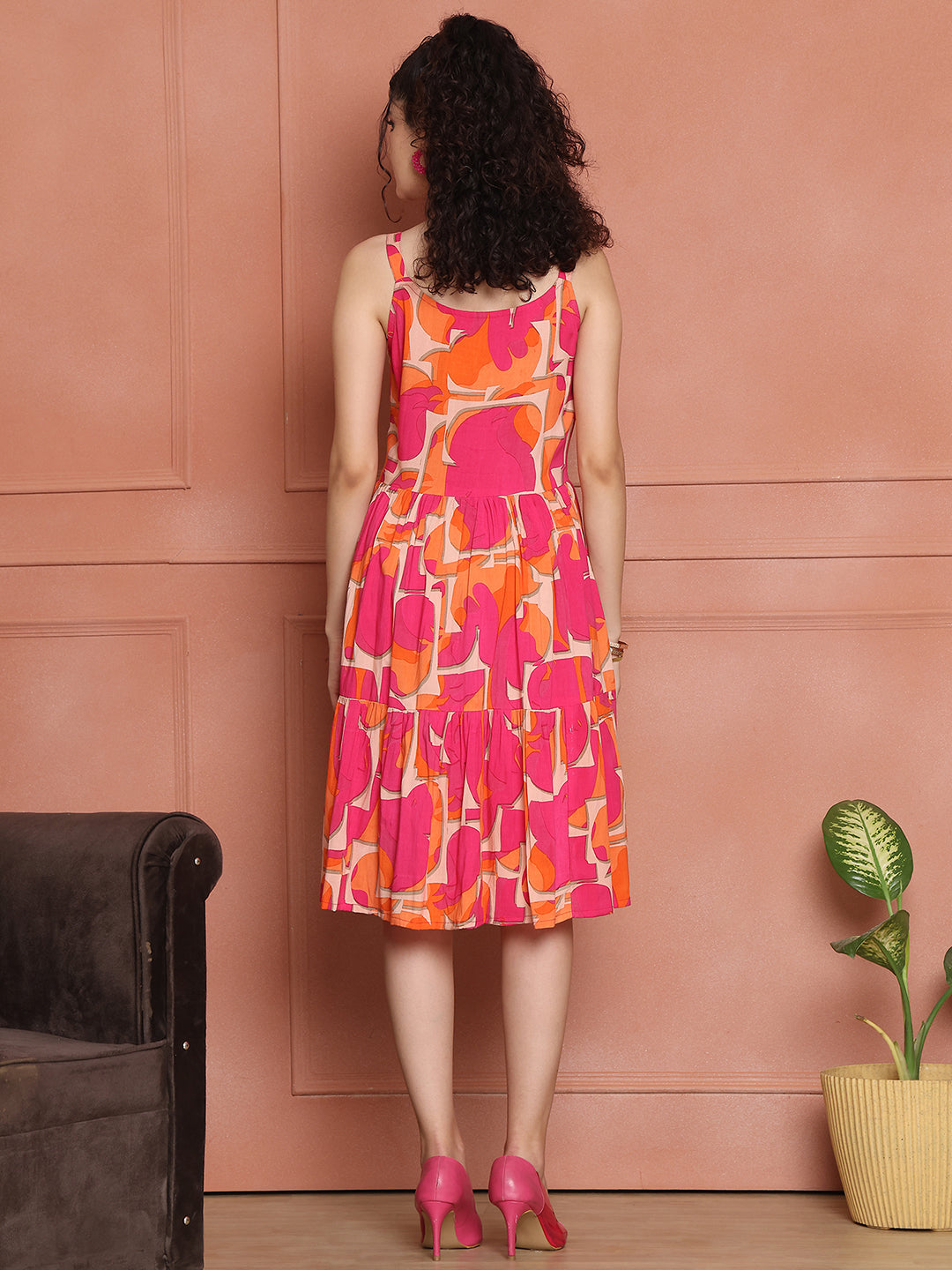 Aawari Unique Rayon Printed Short Dress - Midi Dress