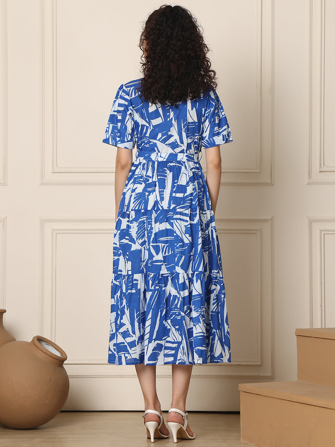 Aawari Ocean Sketch Cotton Dresses / Western Wear