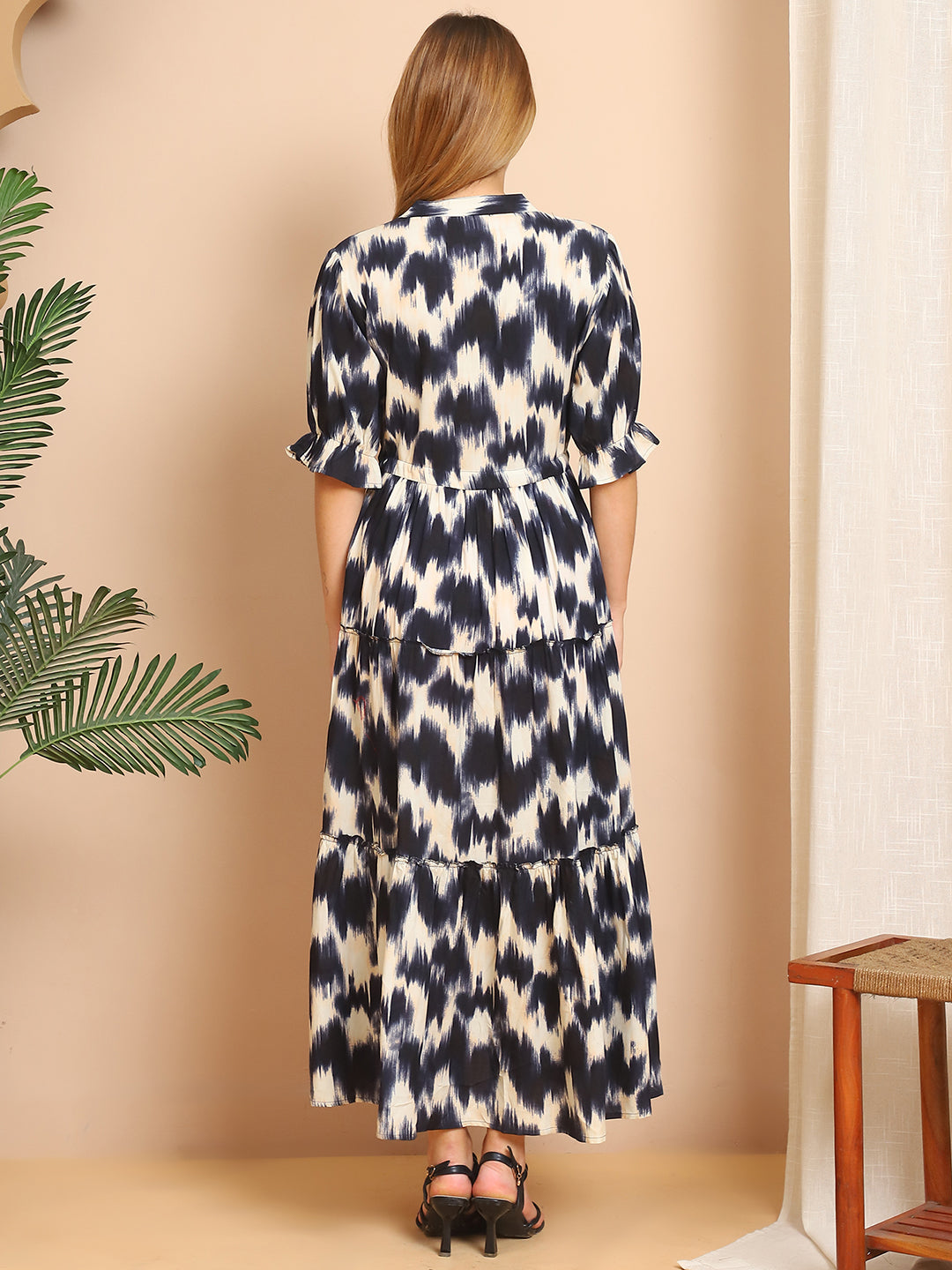 Aawari A-Line Rayon Printed Knot Dress