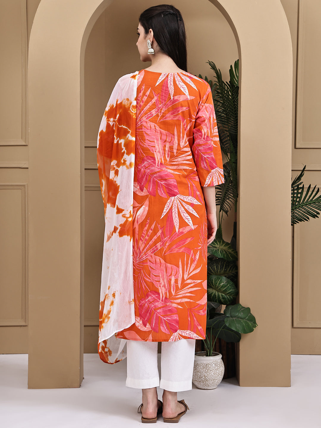 Aawari Cotton Printed Three Piece Suit Set
